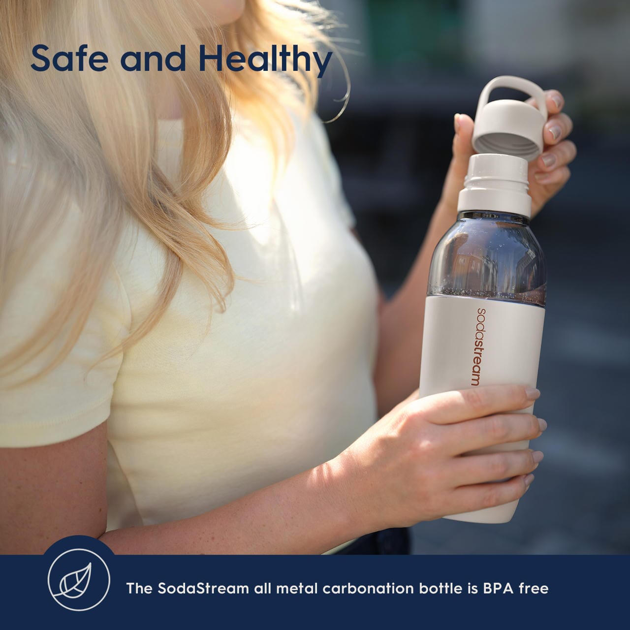 Sodastream Fizz & Go? Easy Mix Insulated Stainless Steel Bottle Sand 23.7 oz - Image 4