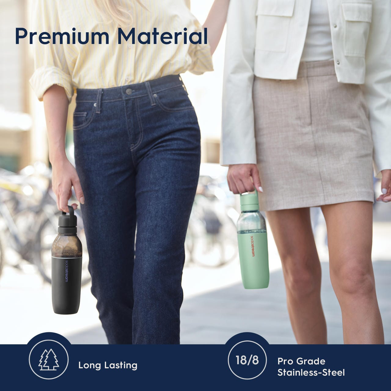 Sodastream Fizz & Go? Easy Mix Insulated Stainless Steel Bottle Mint 23.7 oz - Image 4