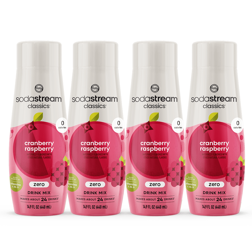 Sodastream Classics Cranberry & Raspberry Zero Sugar Drink Mix 4 Pack 440ml