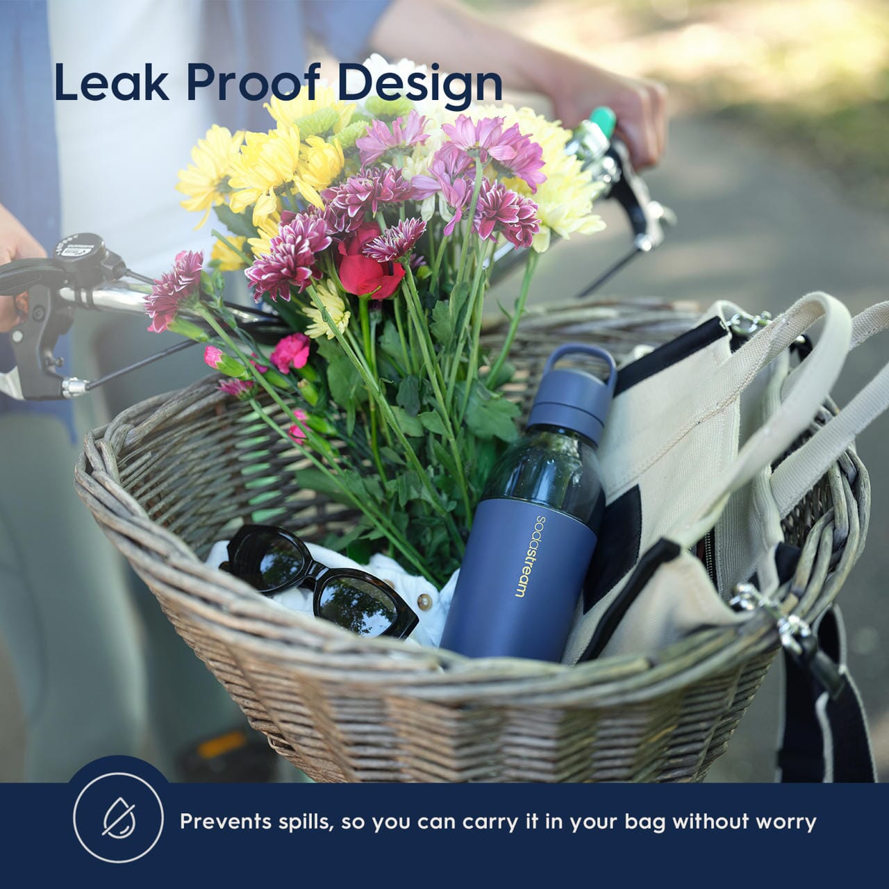 Sodastream Fizz & Go? Easy Mix Insulated Stainless Steel Bottle Storm Blue 23.7 oz - Image 3